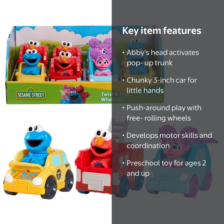 Sesame Street Twist and Pop Wheelies – Abby Cadabby, Kids Toys for