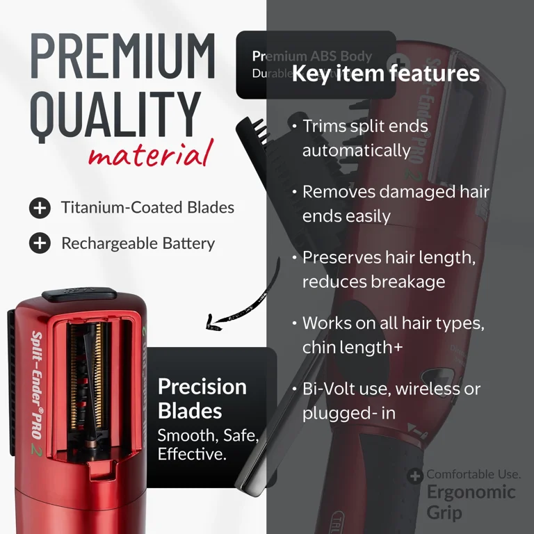 Split-Ender Pro 2, Automatic Split End Hair Trimmer, Rechargeable