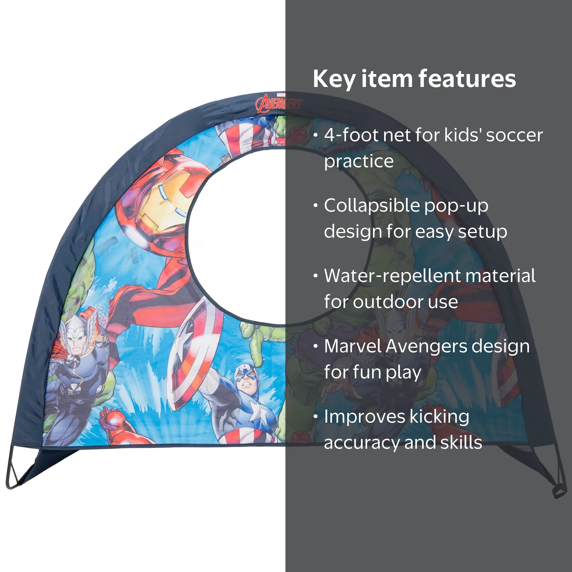 Marvel Avengers Outdoor Pop-Up Soccer Goal for Kids, Multi