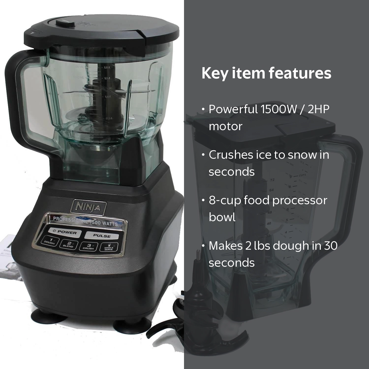 Ninja Mega Kitchen System: 1500W Blender with 72oz Total Crushing