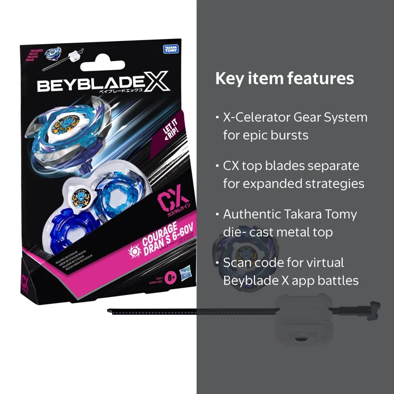 Beyblade, Starter Pack, CX Courage S 6-60V V Attack Top & Launcher