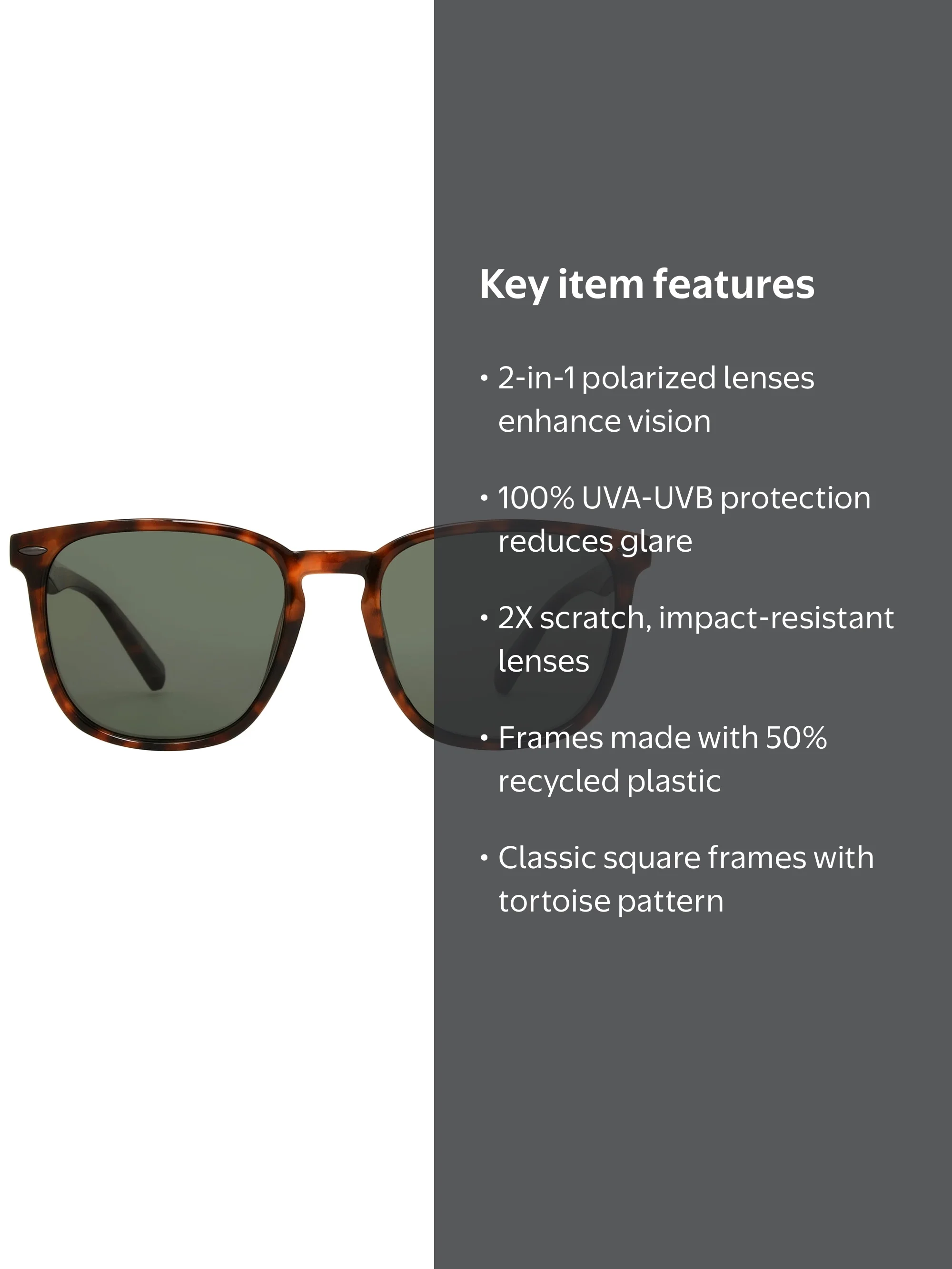 Foster Grant TruPolar Tortoiseshell Square Men's Polarized