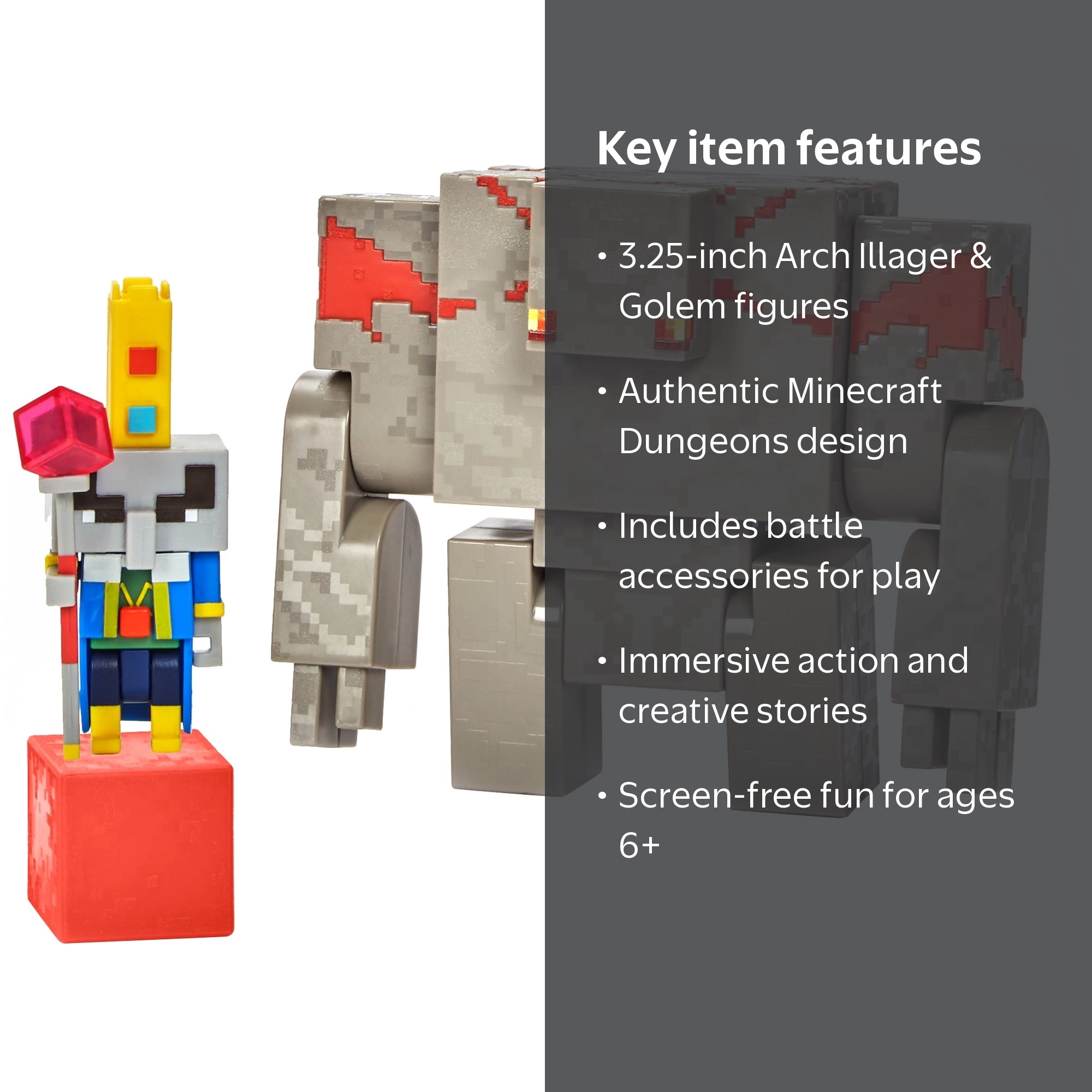 Minecraft Dungeons 3.25-in Battle Figures 2-Pk, Arch Illager and