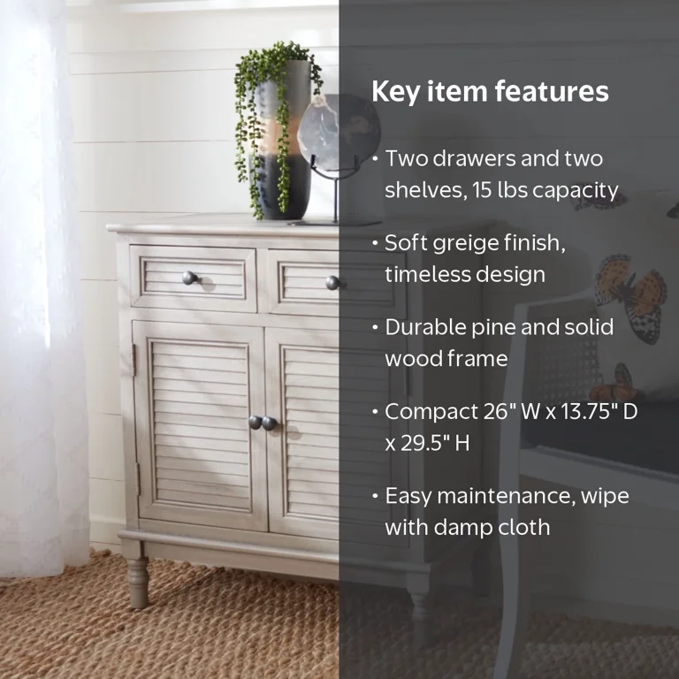 SAFAVIEH Tate 2-Drawer 2-Door Sideboard Greige - Walmart.com