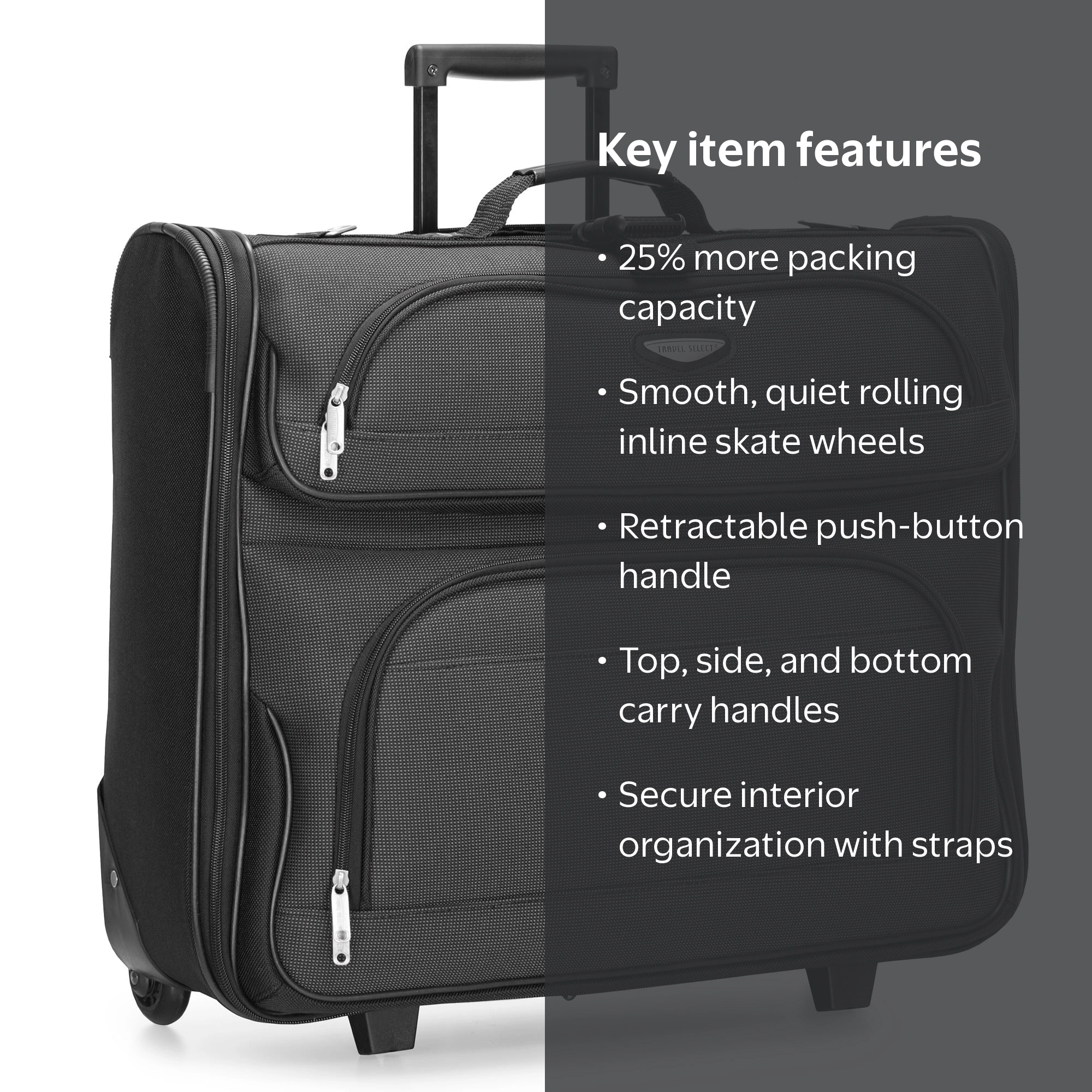 Travel Select, Rolling Garment Bag, Grey, 23