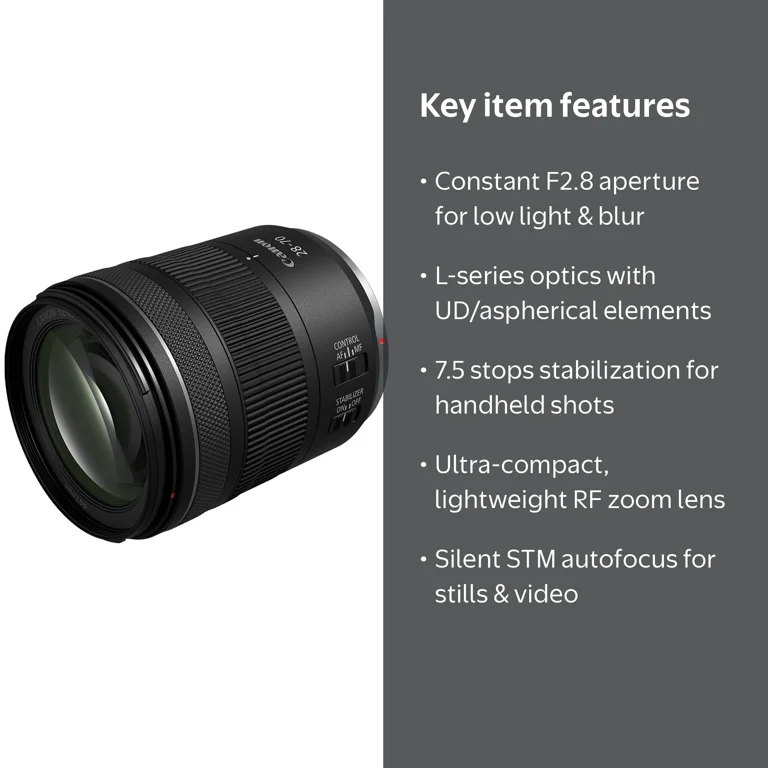 Canon RF 28-70mm f/2.8 IS STM Lens, Model RF28-70mm F2.8 - Walmart.com