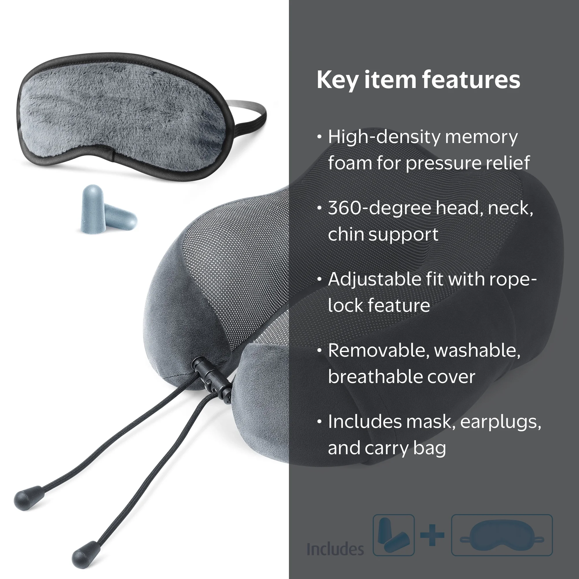 Clöudz Tech 2 Wearable Neck Memory Foam Travel Pillow with