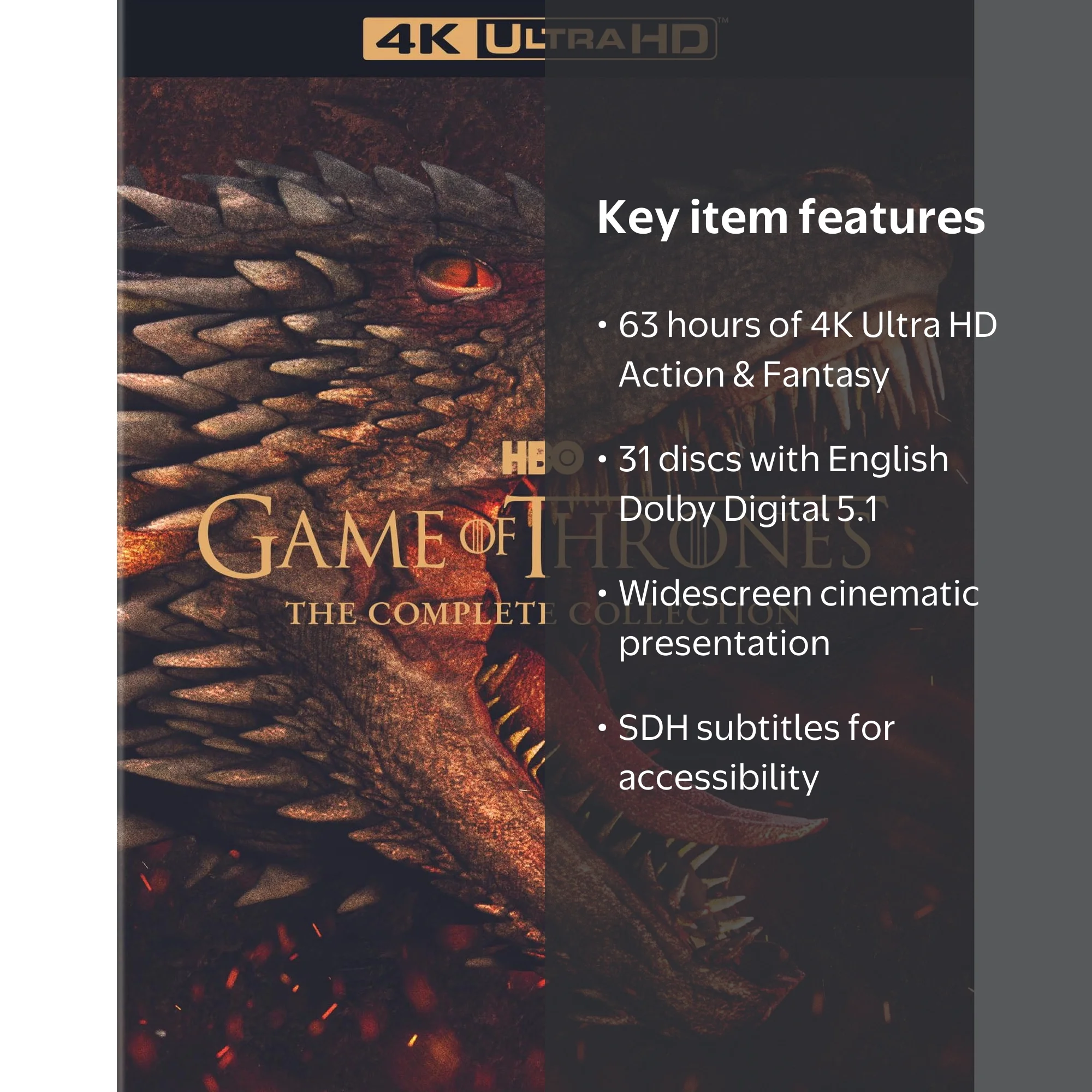 Game of Thrones: Complete Collection Box Set (4K Ultra HD + Blu