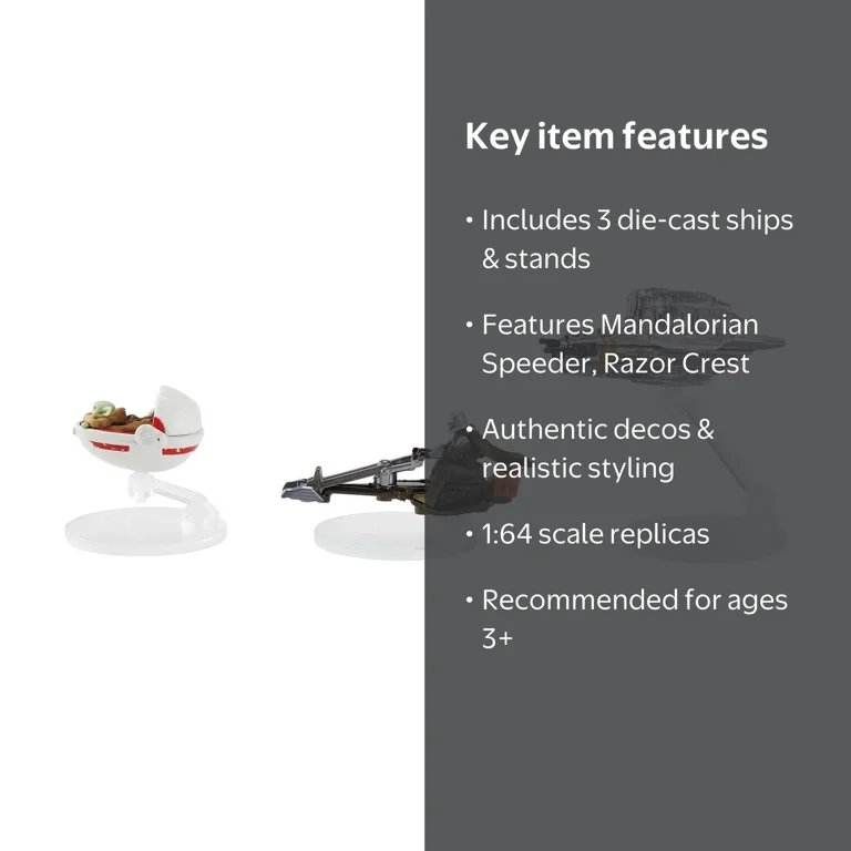 Hot Wheels Star Wars Starships 3-Pack Inspired by The Mandalorian