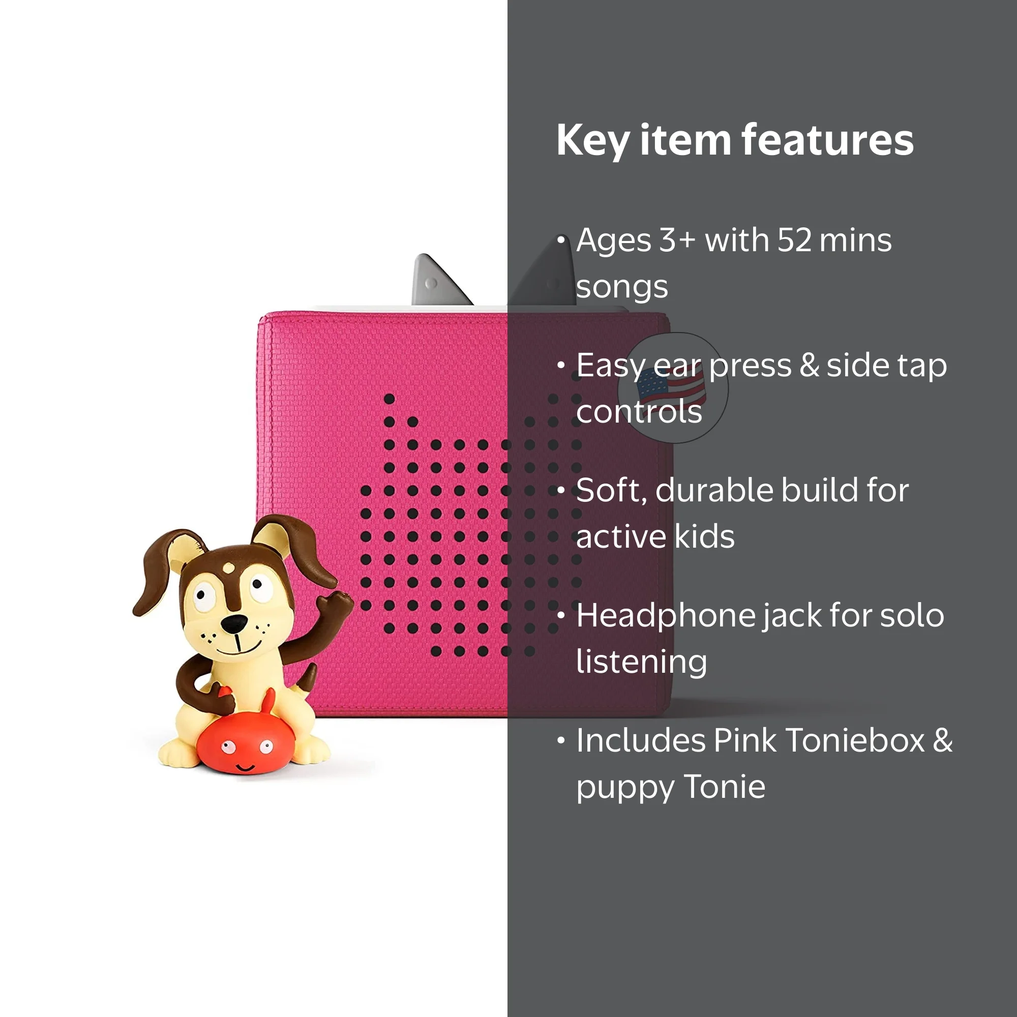 Tonie Pink Starter Set - Innovative Screen-Free Audio Player for