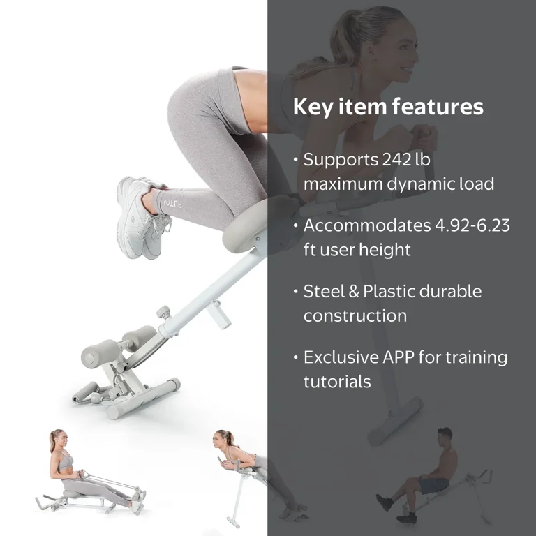 Wonder Core, 4-in-1 Ab Machine, PM-01, Gray, Home Gym Equipment