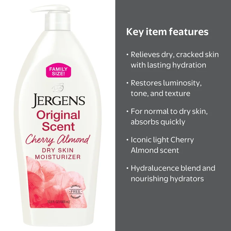 Jergens Original Scent with Cherry Almond Body Lotion Moisturizer