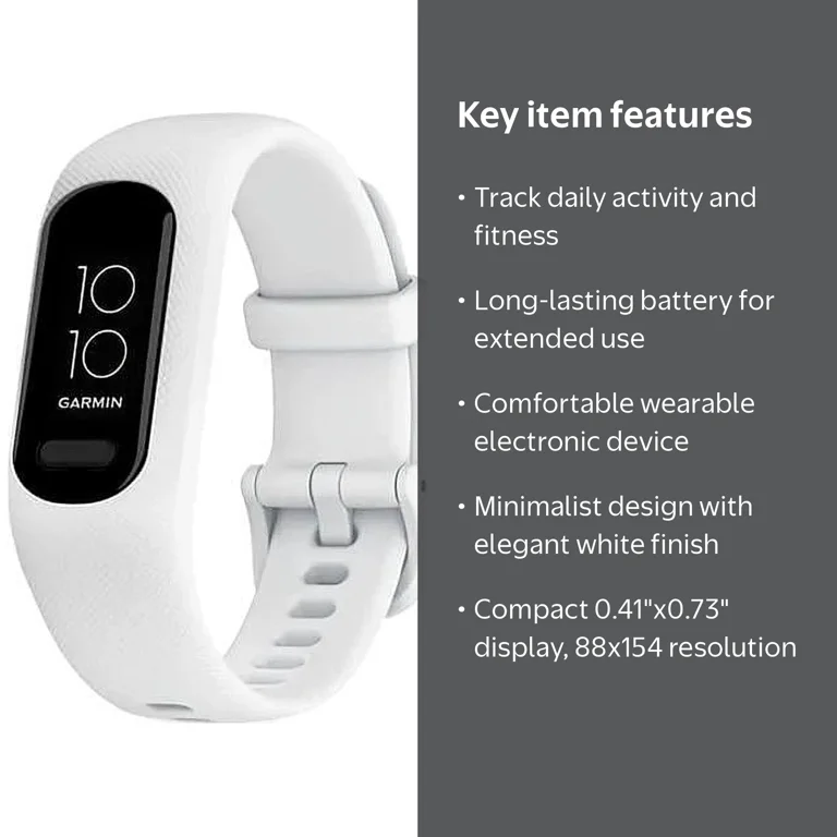 GARMIN, vívosmart® 5, Fitness Tracker, White, Long-Lasting Battery