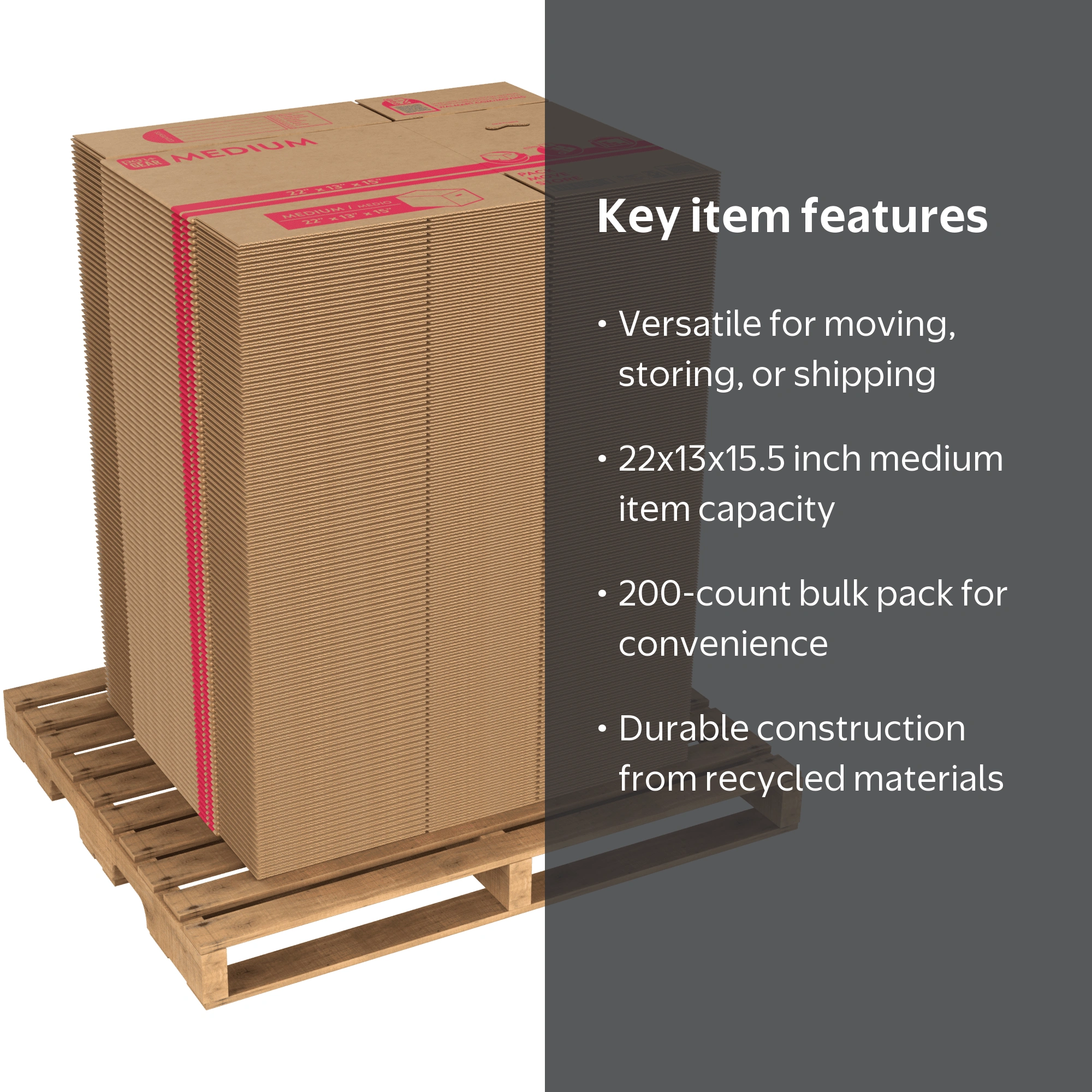 PG 22x13x15.5 Medium Moving Box 200 Count - Walmart.com