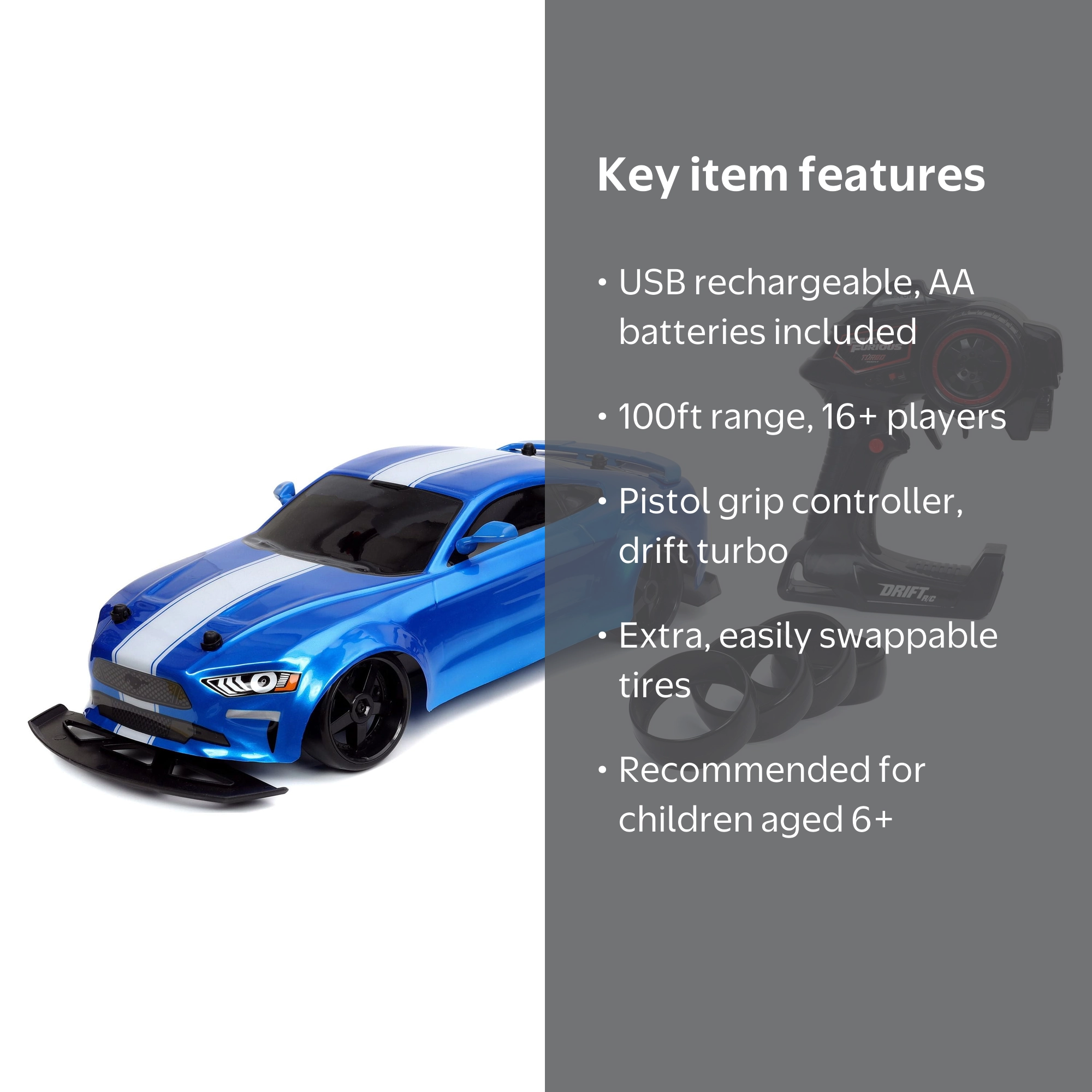 Fast & Furious 1:10 Jakob's Ford Mustang GT Drift RC with Extra