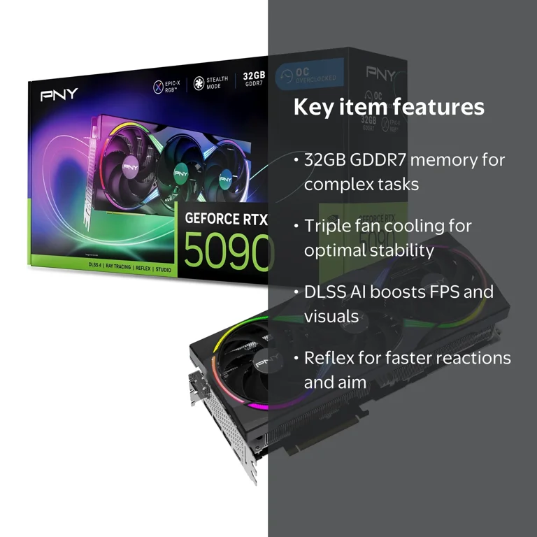 PNY NVIDIA GeForce RTX™ 5090 Epic-X™ ARGB OC Triple Fan, Graphics