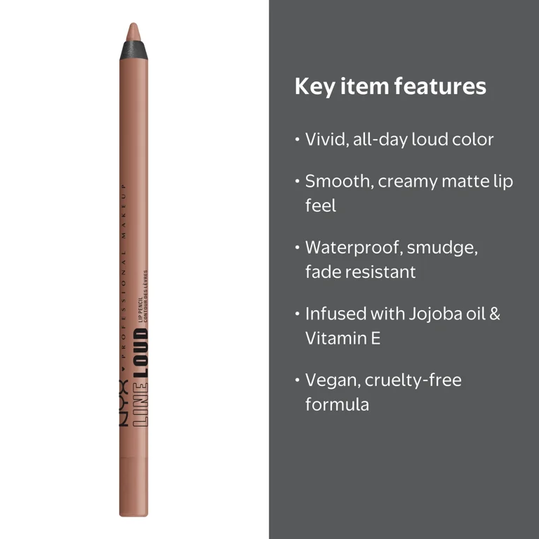 NYX NYX Professional Makeup, Lip Line, Loud Lip Liner, Longwear Matte