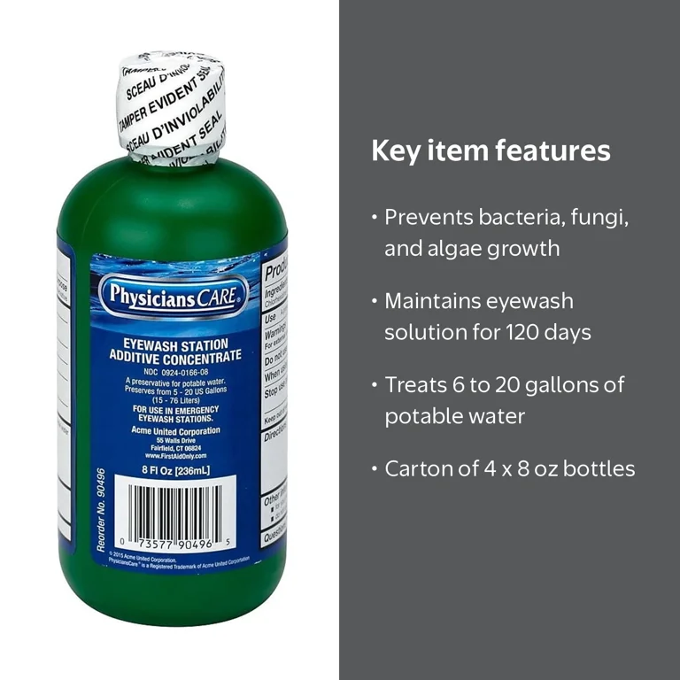 PhysiciansCare Eye Wash Preservative 8 oz. 4/Carton (90496