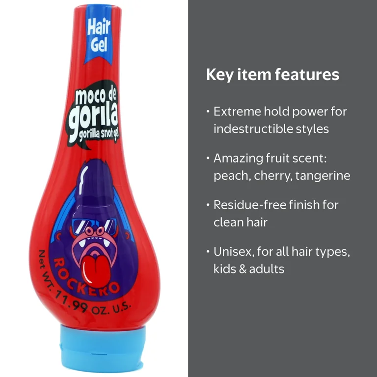 Gorilla Moco Rockero Hair Styling Gel, Max Protectant, Unisex