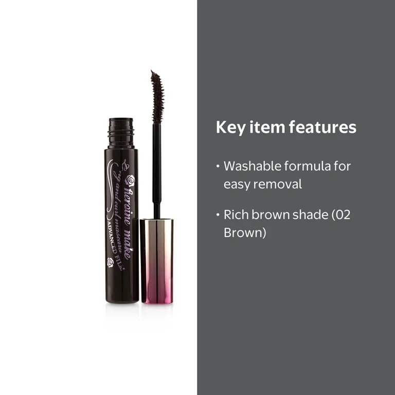 エムブランエッセンス　フィルム付き Kiss Me, Heroine Make Long and Curl Mascara, 02 Brown, Washable