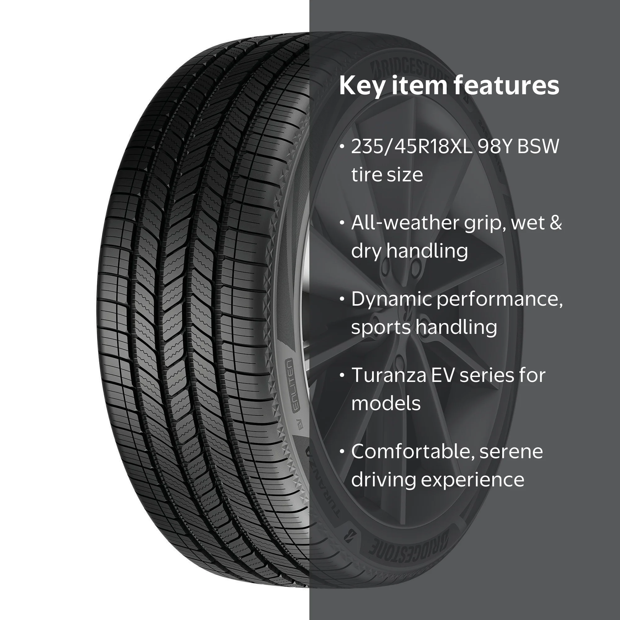 Bridgestone Turanza EV 235/45R18 98Y XL All Season Passenger Tire