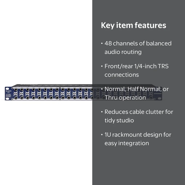Samson Audio Patch Bay S-Patch Plus - 48-Point 1/4-inch TRS