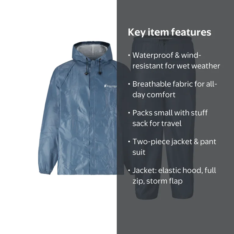 frogg toggs, Rain Suit for Men, Lightweight Waterproof Pants and