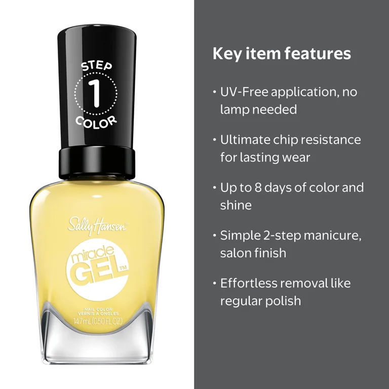 Sally Hansen, Miracle Gel Nail Polish, Sunbrella, No UV Lamp