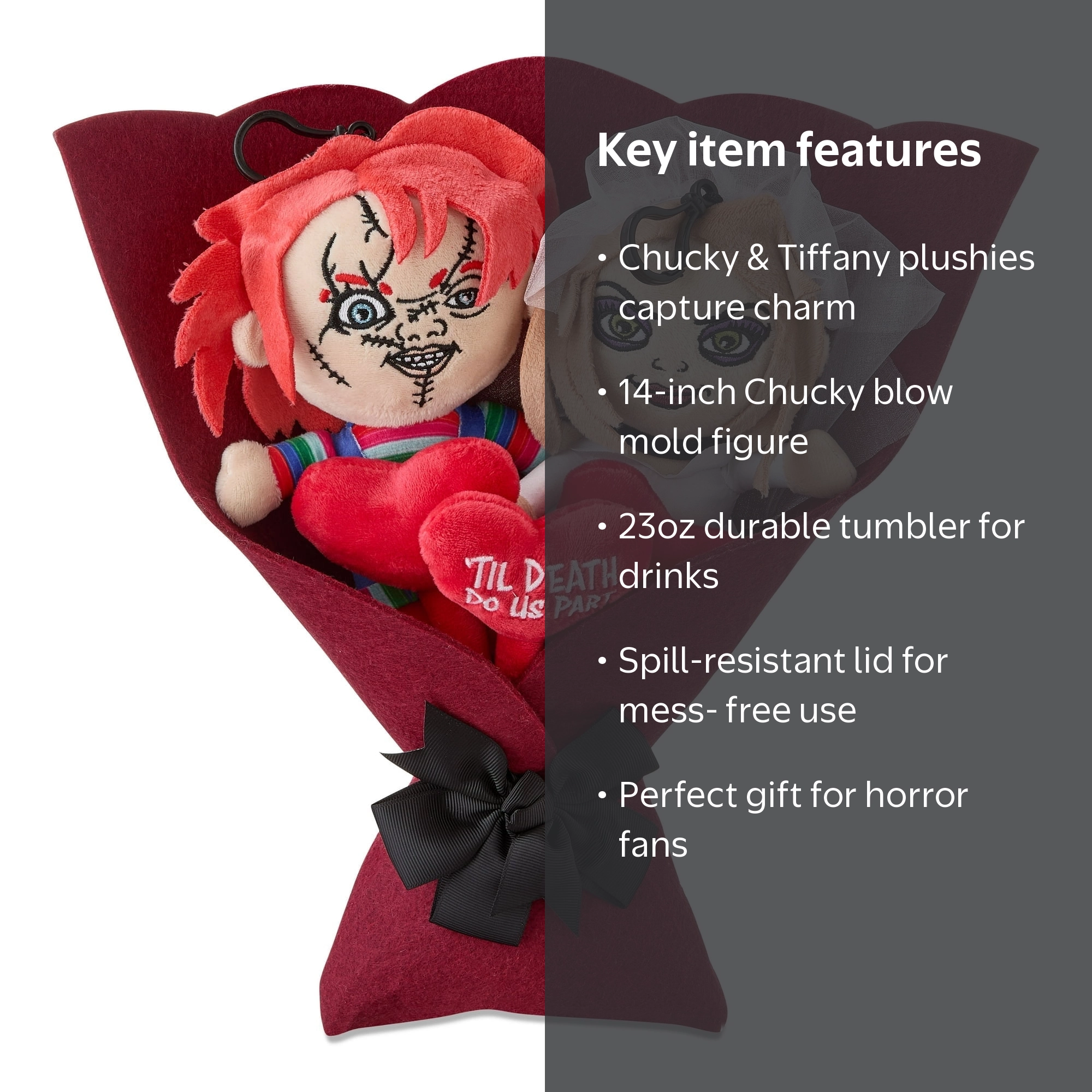 Chucky and Tiffany Ultimate Valentines Bundle With Plush Bouquet
