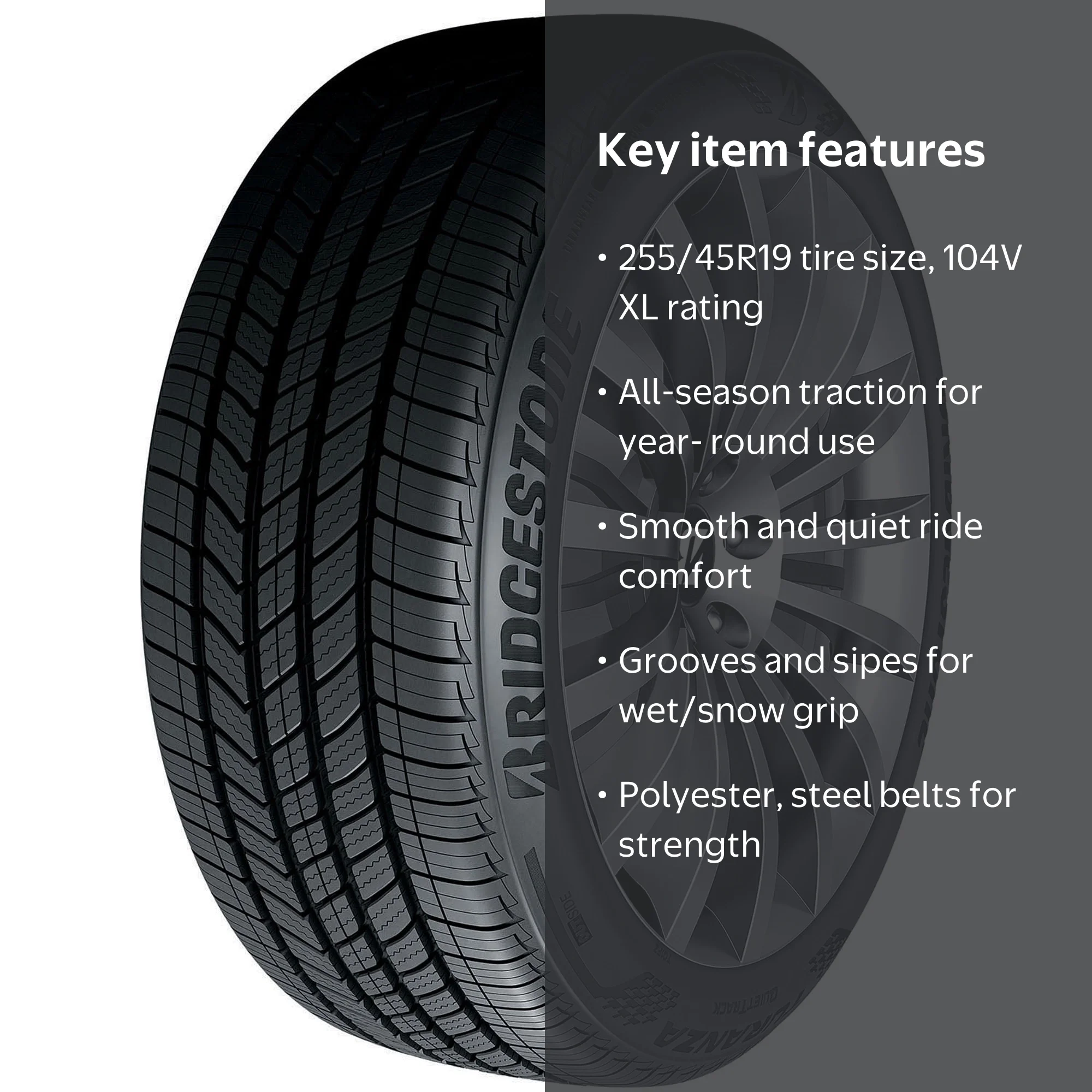 Bridgestone Turanza QuietTrack All Season 255/45R19 104V XL