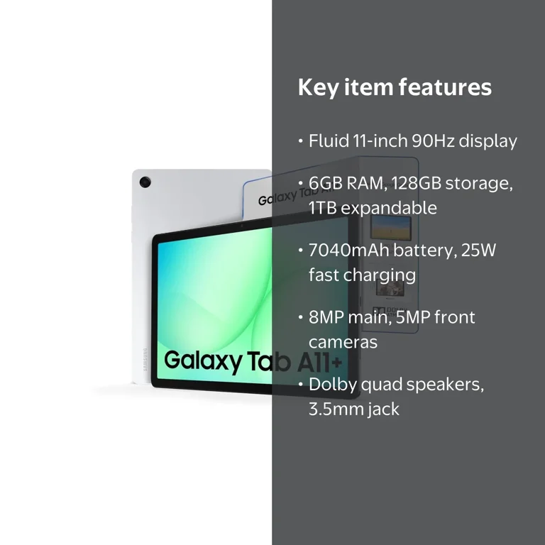 Samsung Galaxy Tab A11+ (Plus) 128GB + 6GB RAM Wi-Fi Tablet
