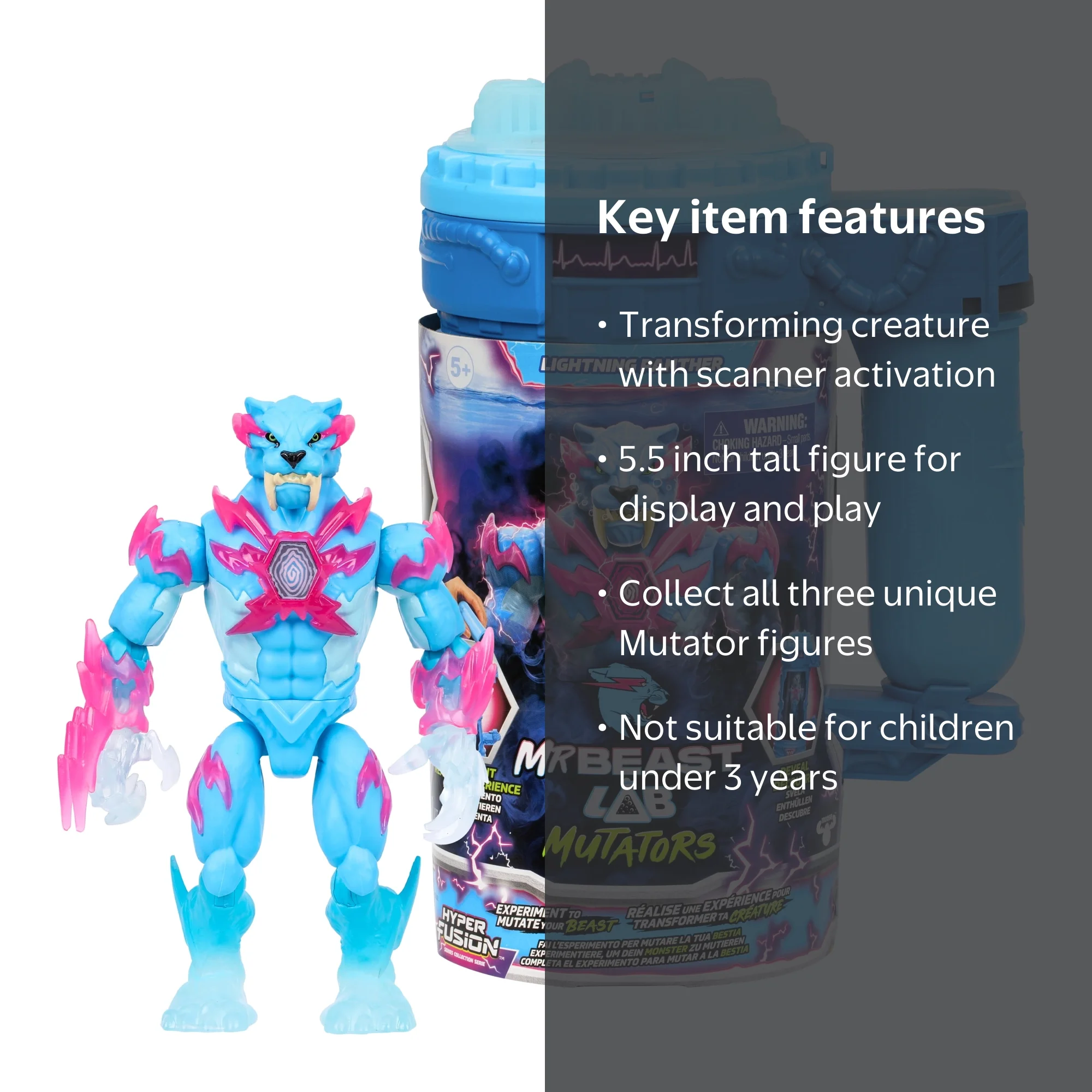 MrBeast Lab, Hyper Fusion Mutator, Lightning Panther, Ages 5+