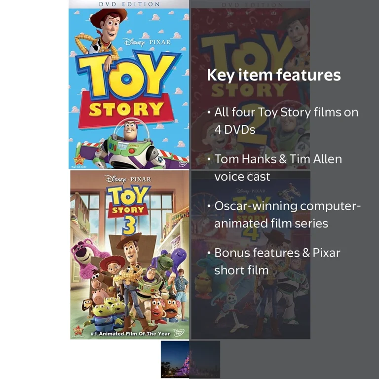 Disney Pixar TOY STORY 1 One 2 Two 3 Three 4 Four 4 DVD Set