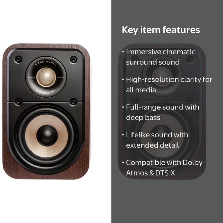 Polk Audio Signature Elite ES10 Surround Speakers - Pair (Walnut