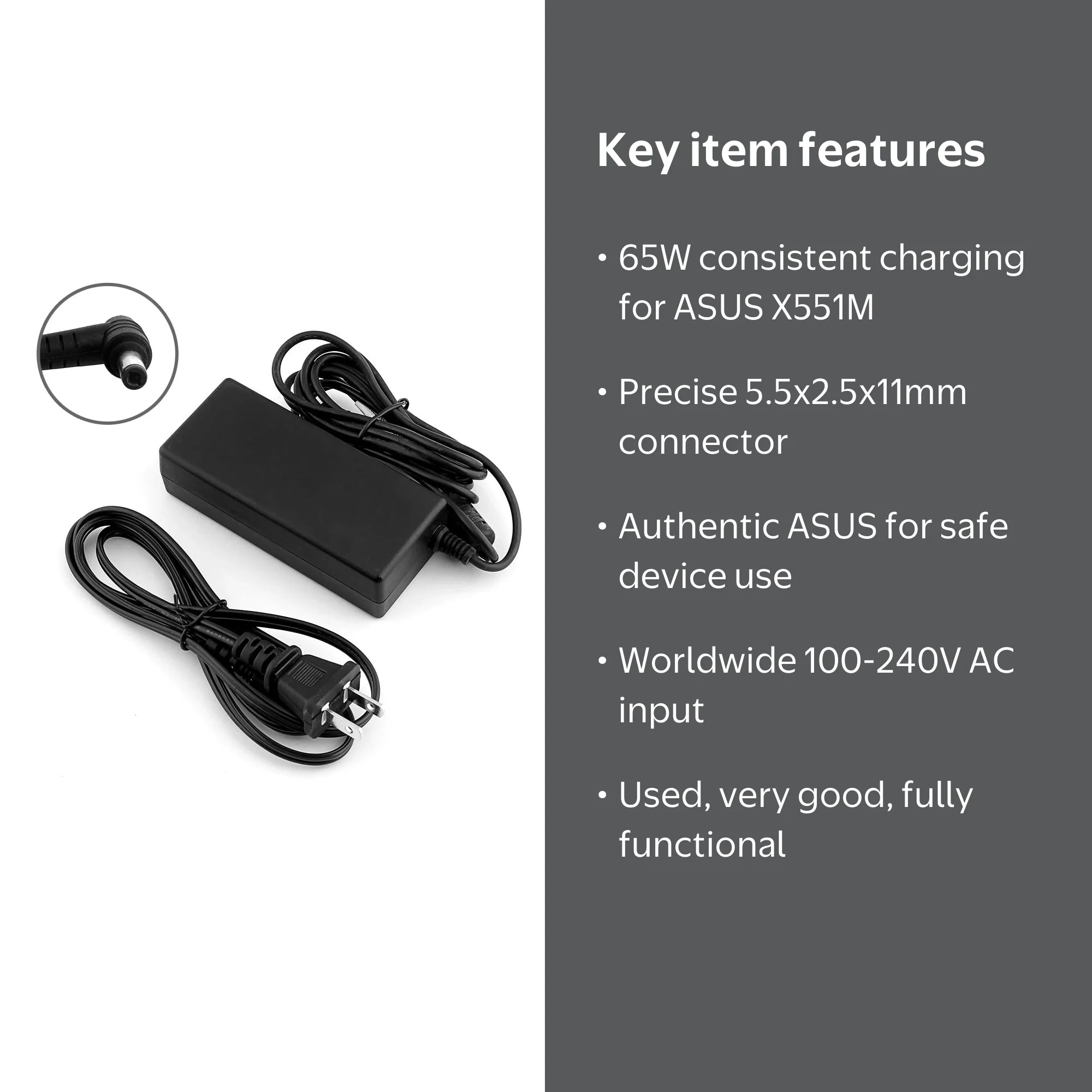 ASUS X551M Genuine Original OEM Laptop Charger AC Adapter Power