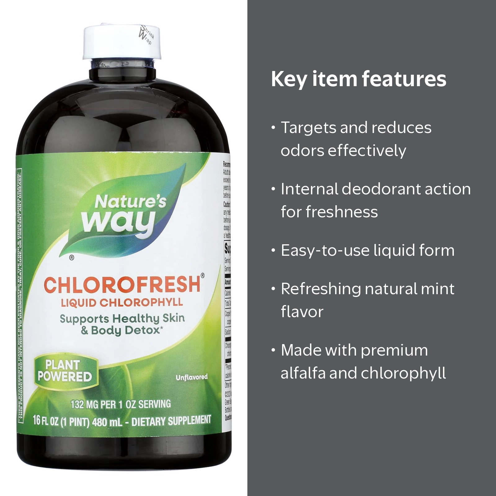 Nature's Way, Liquid Chlorophyll, Chlorofresh, Natural Mint Flavor