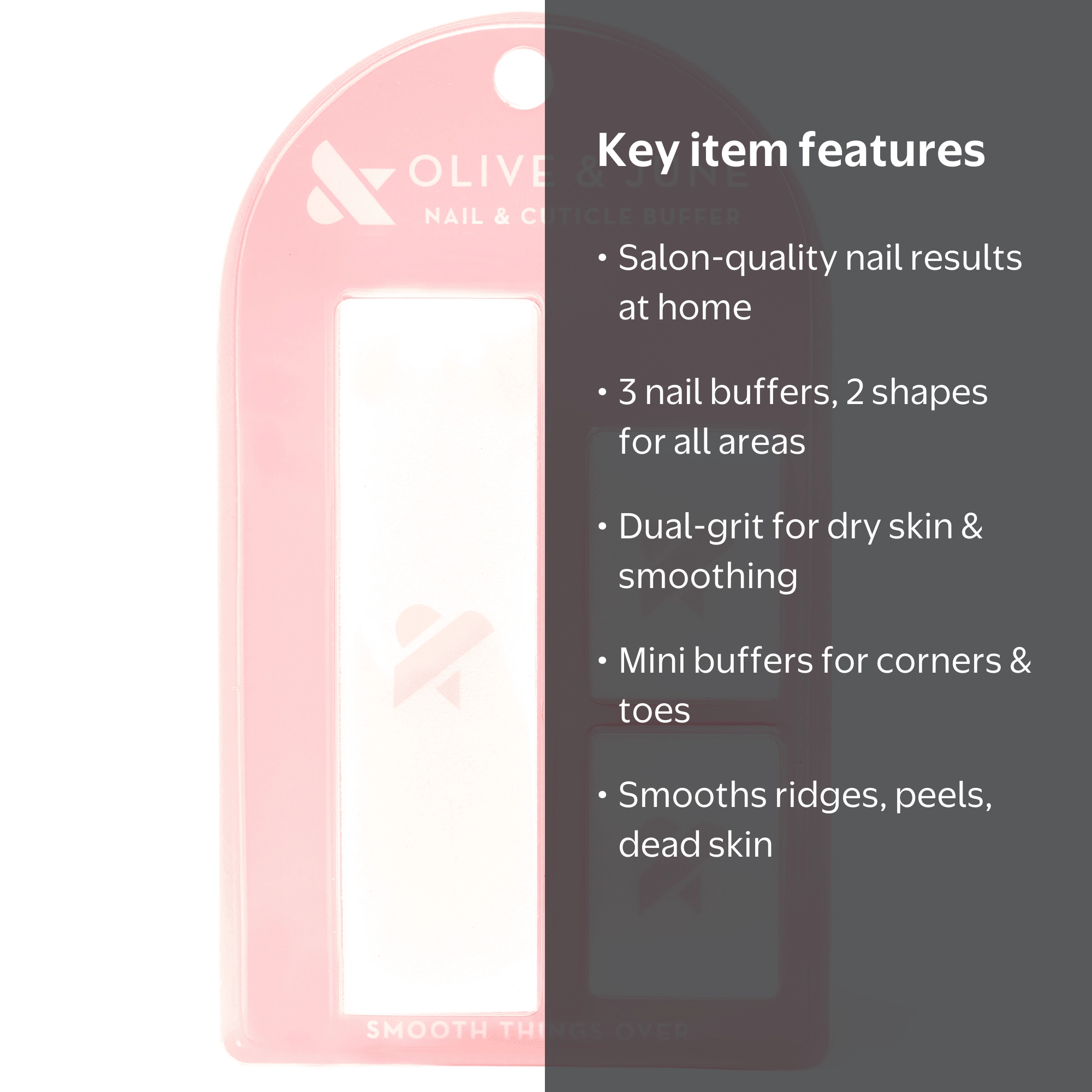 Olive & June Nail Buffer Pack, 3pk with Full-Size and Mini Buffers