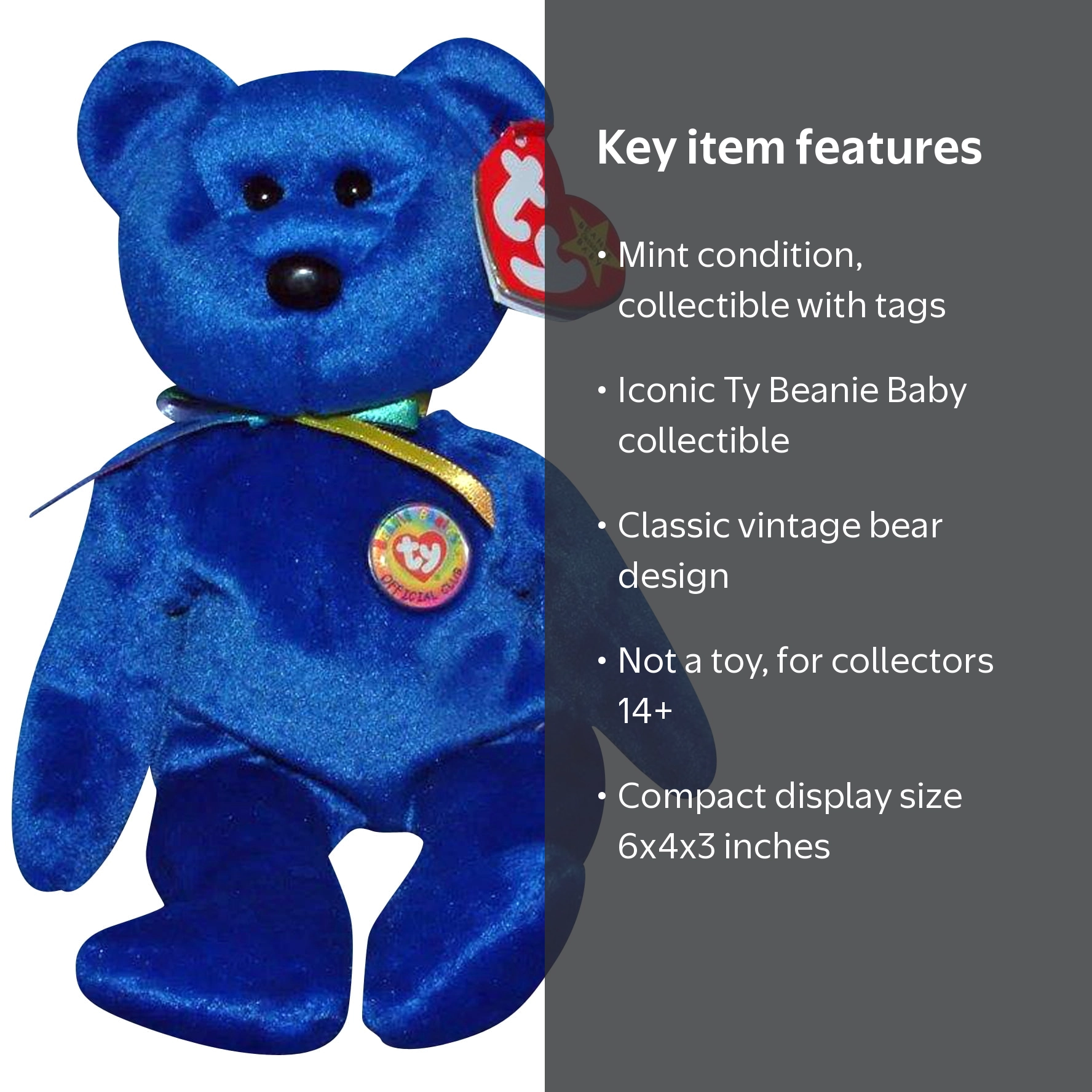Ty Beanie Baby Plush Toy: Clubby the Bear - Perfect Birthday Gift