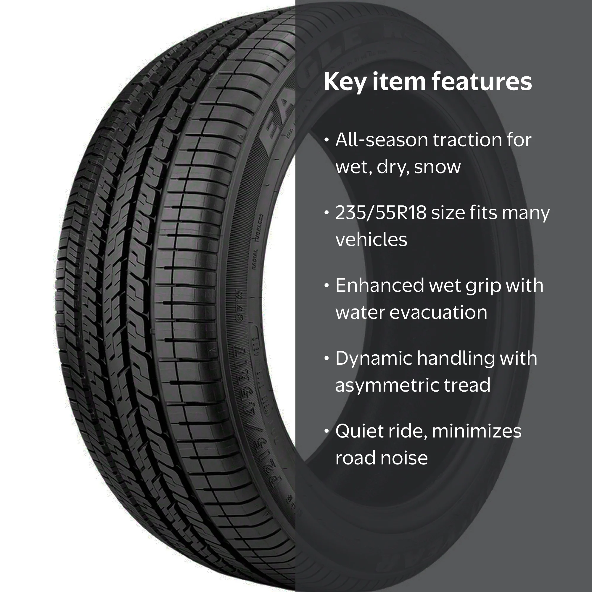 Set Of 4 Goodyear Eagle RS-A (TO) 235/55R18 100V 235/55r18 Goodyear Eagle Set of New Tires Set de Llantas Nuevas main image 1