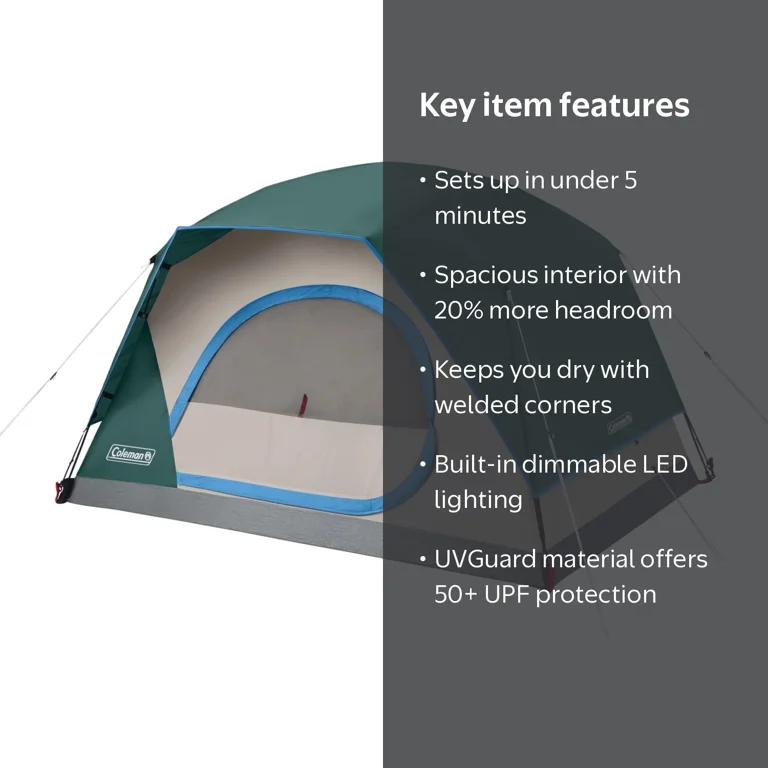 Coleman, Camping Tent, 2-Person Skydome, Evergreen - Walmart.com