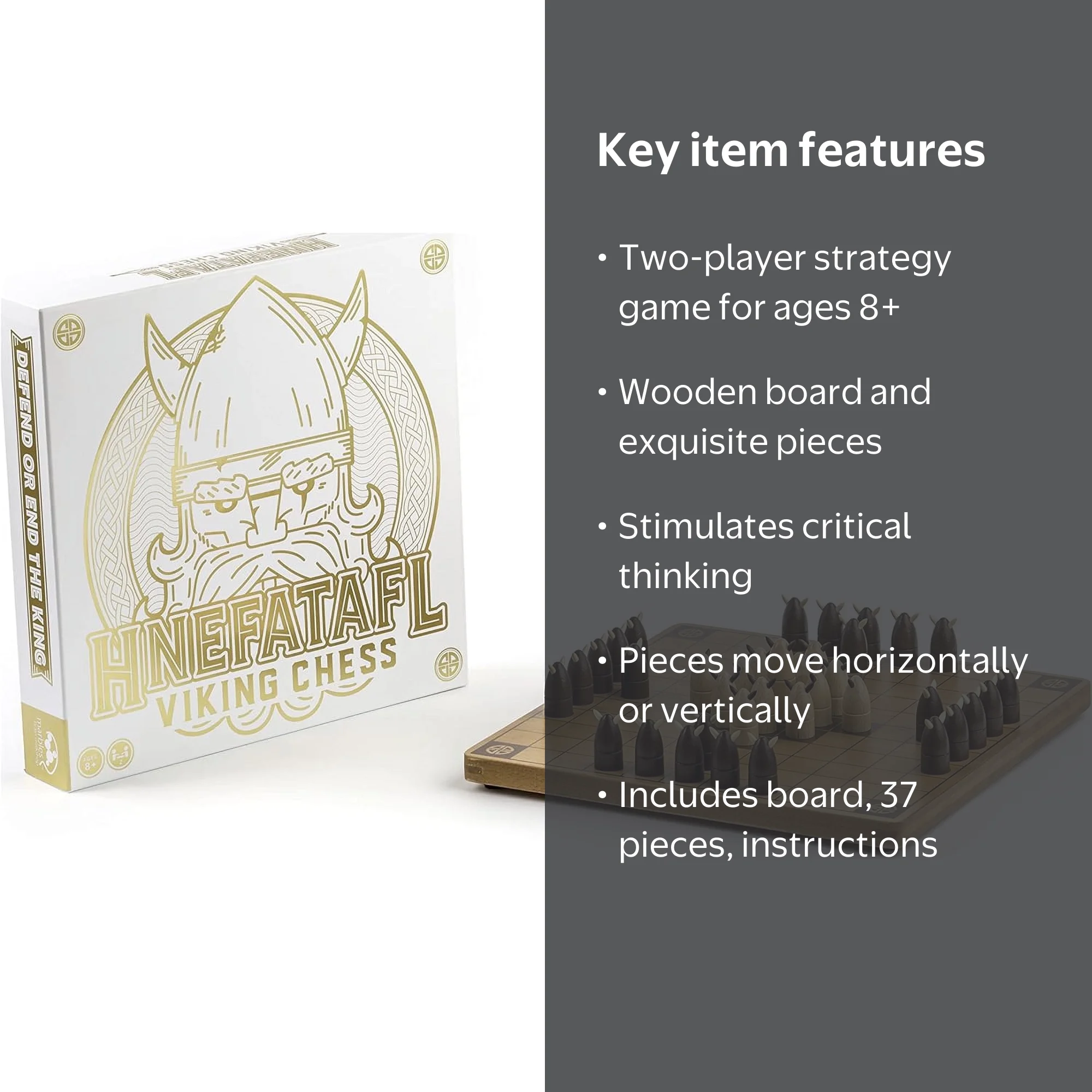 Masters Traditional Games Hnefatafl – El Auténtico Juego De Estrategia Vikinga, Tablero De Lino Y Piezas De Resina Detalladas, Ideal Para Amantes De La Historia Y La Guerra
