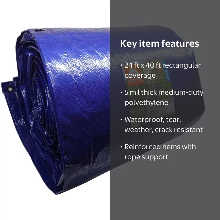 Free Shipping! Ozark Trail Medium-Duty Tarp, 24' x 40', PE