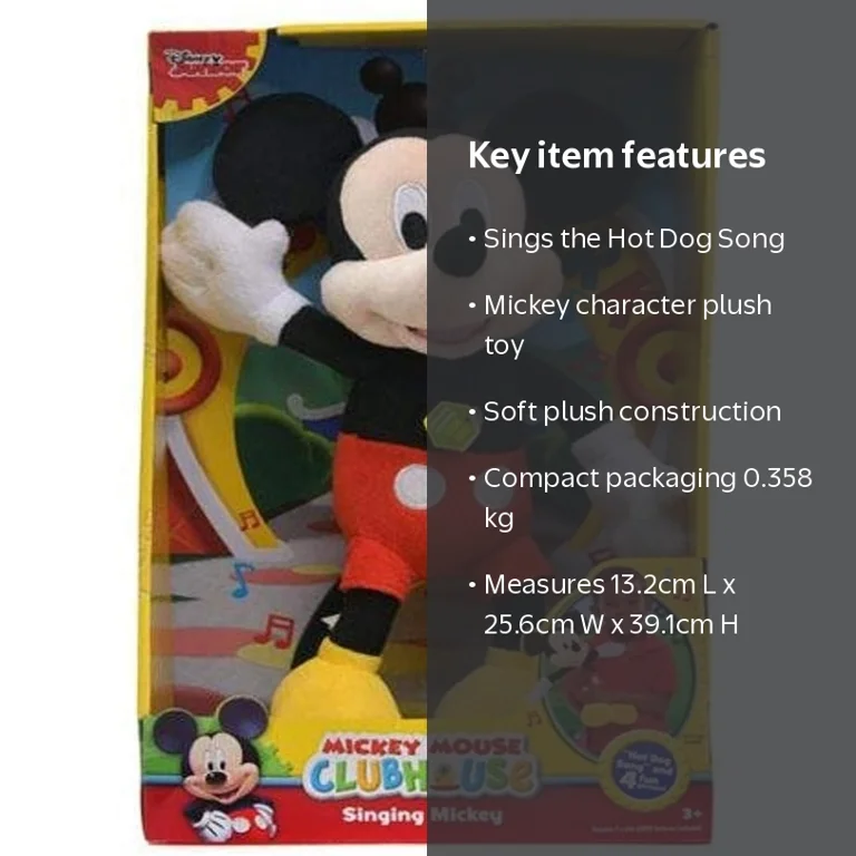 Sapphire Mickey Hot Dog Song Singing Plush Toy, 12 Inch, 0.358 Kg