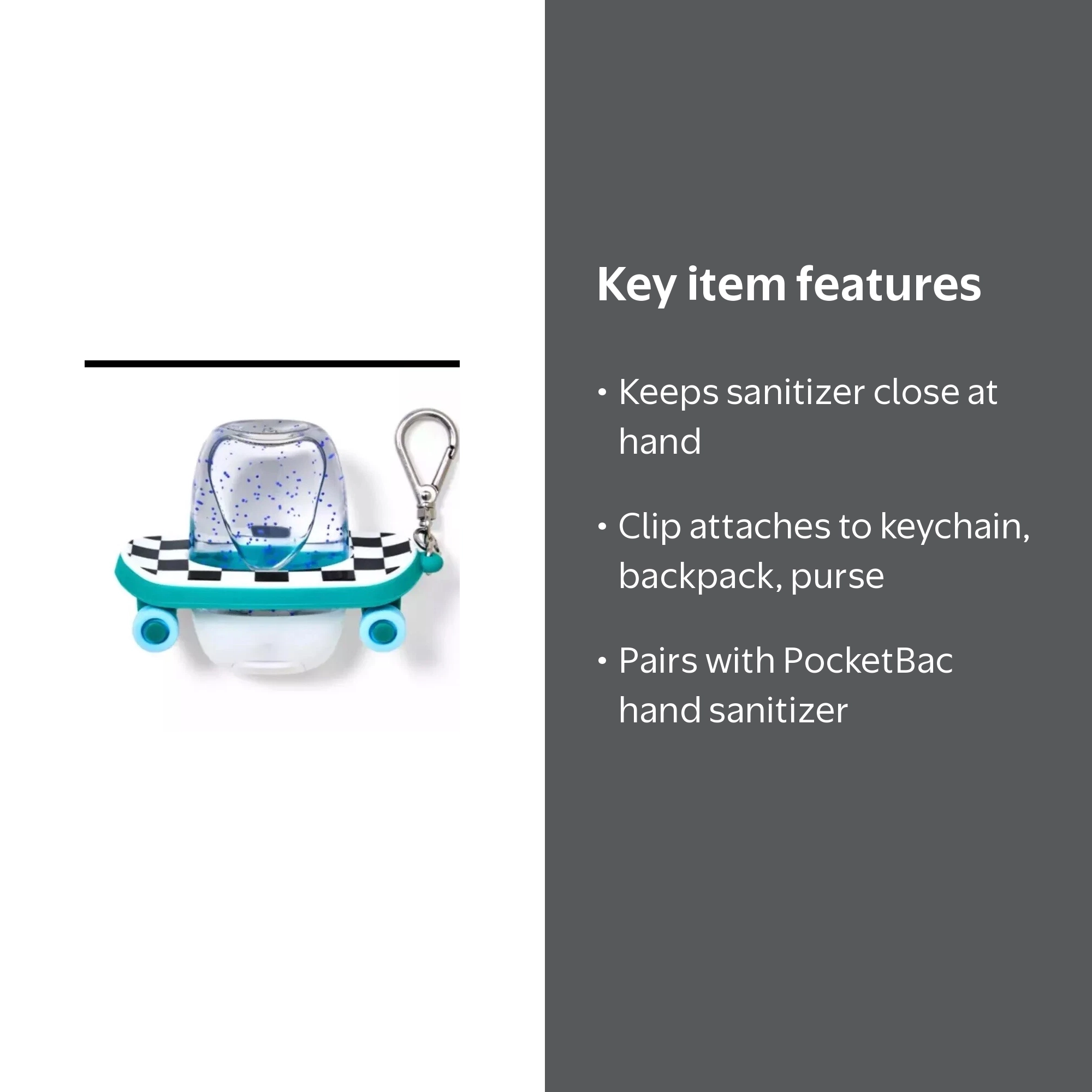 Bath & Body Works Skateboard PocketBac Holder Keychain - Walmart.com