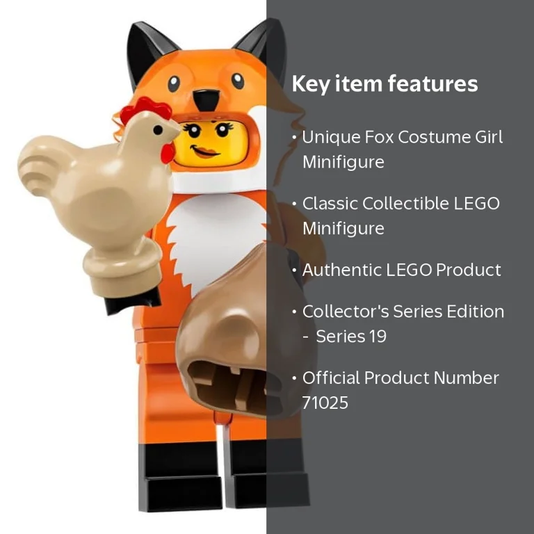 LEGO, Fox Costume Girl Minifigure, Series 19, 71025 - Walmart.com