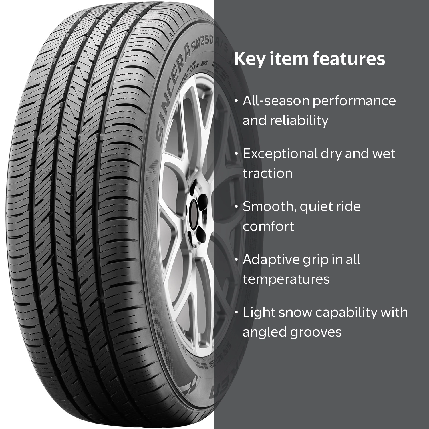 Falken Sincera SN250 A S 205/55R16 91H BW All-Season Tire, Black