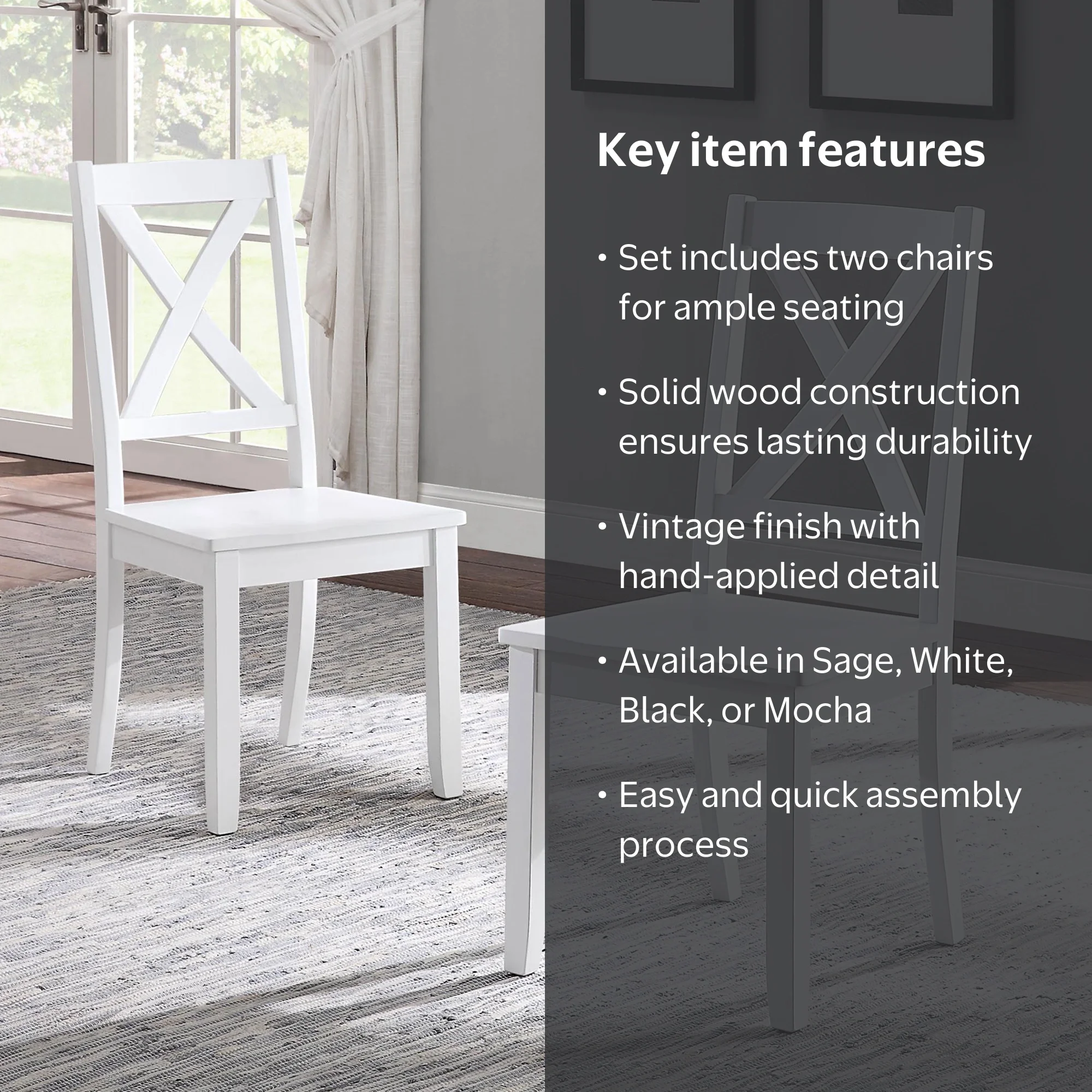 Better Homes & Gardens Maddox Crossing Dining Chairs, Set of 2