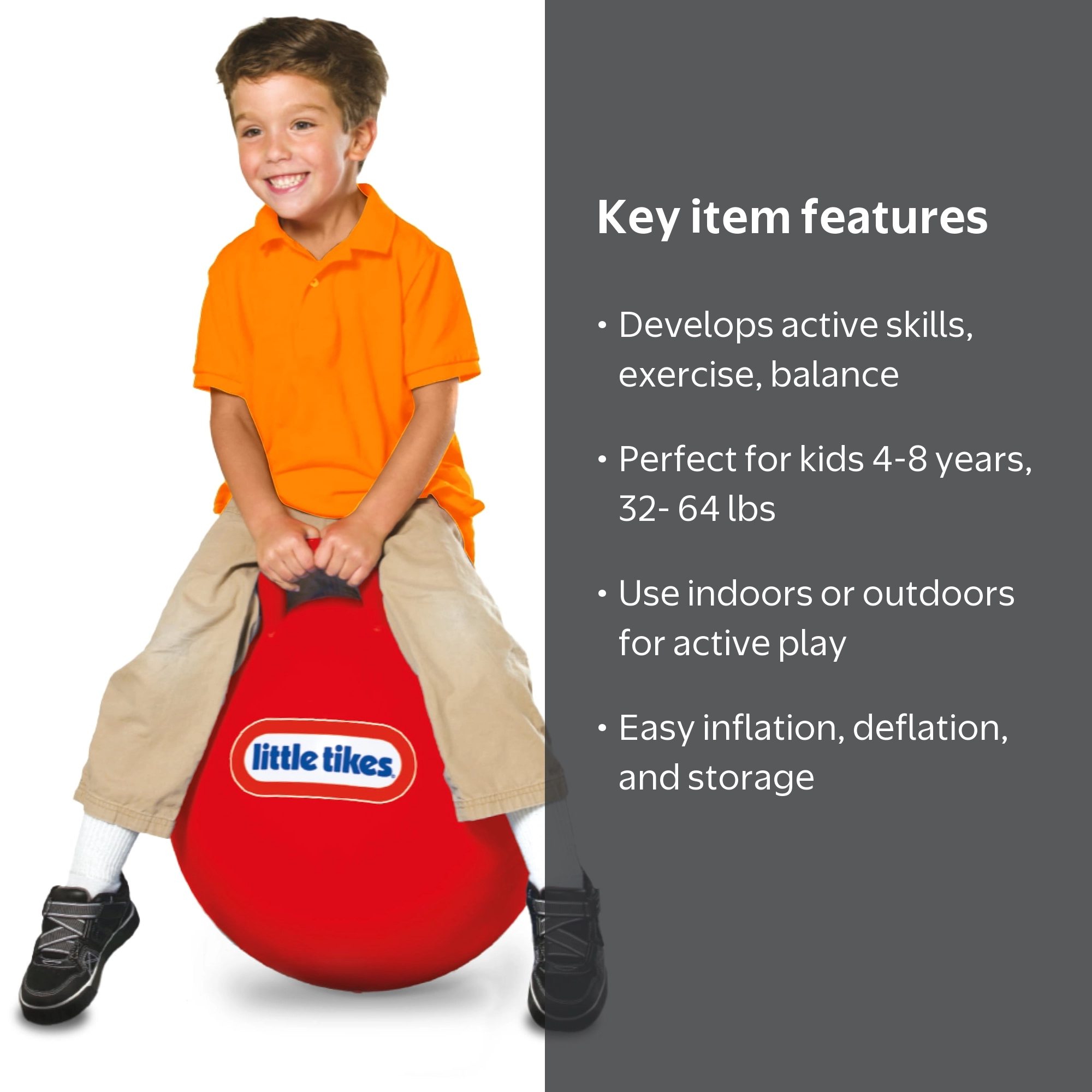 Little Tikes, 18-inch Red Hopper Bouncer, with Pump, Active Play