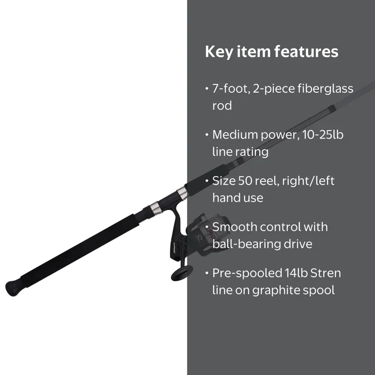 alpha shakespeare 5'6 fishing pole Bigwater Spinning Rod providing comfort and traction battle after battle FISHING RODS SHAKESPEARE COMBO ALPHA