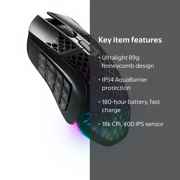 SteelSeries, Wireless Gaming Mouse, Aerox 9, Ultra Lightweight 89g